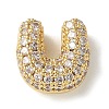 Brass Micro Pave Cubic Zirconia Beads KK-P290-61G-U-1