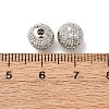 Round Brass Micro Pave Cubic Zirconia Beads X-ZIRC-N016-01P-8mm-2