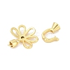 Brass Micro Pave Clear Cubic Zirconia Fold Over Clasps KK-M311-20G-2