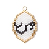 Glass Seed Beaded Twelve Constellations Pendants PALLOY-MZ00891-12-1