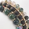 5Pcs 5 Style Natural Mixed Gemstone Beaded Stretch Bracelets Set BJEW-JB09002-4