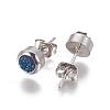 Electroplate Natural Druzy Quartz Stud Earrings EJEW-P181-B01-3