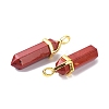 Natural Red Jasper Pointed Pendants G-G025-01G-12-3