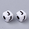 White Opaque Acrylic Beads MACR-R869-02J-2