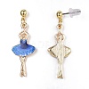 Real 14K Gold Plated Alloy Dangle Earrings EJEW-G148-09G-02-2