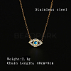 Cubic Zirconia Evil Eye Pendant Necklace with Stainless Steel Chains QE8038-1-5