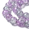 Spray Painted Crackle Glass Beads Strands CCG-Q002-8mm-02-3