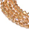 Transparent Electroplate Glass Beads Strands EGLA-A039-T4mm-B18-3