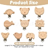 10Pcs 10 Styles Beech Wood Baby Pacifier Holder Clips WOOD-YW0001-94-2