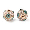 Golden Plated Alloy Rhinestone Beads FIND-E046-14G-02-2