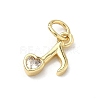 Brass Micro Pave Clear Cubic Zirconia Pendants KK-H255-24G-2