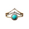 Alloy and Synthetic Turquoise Finger Rings FS-WG19095-03-5
