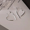 925 Sterling Silver Heart Stud Earrings EJEW-P296-23P-4