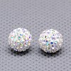 Round Polymer Clay Czech Glass Rhinestone Beads RB-D289-8mm-101-1