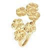 304 Stainless Steel Multi Flower Cuff Bangles for Women BJEW-A154-02A-G-2