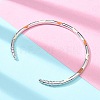 Brass Open Cuff Bangles for Women BJEW-G736-12P-02-5