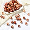 100Pcs Printed Wooden Dyed Beads WOOD-YW0001-56-4
