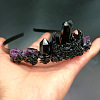 Dyed Natural Quartz & Amethyst Hair Bands PW-WGCBBD1-01-4