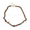 Natural Tiger Eye Chip Beaded Necklace NJEW-JN04616-08-4