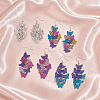 ANATTASOUL 4 Pairs 4 Colors Brass Butterfly Dangle Earrings EJEW-AN0003-80-7