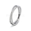304 Stainless Steel Micro Pave Clear Cubic Zirconia Finger Rings for Women FS-WG1B662-07-2