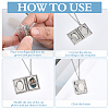 16Pcs 316 Stainless Steel Locket Pendants STAS-ME0003-42-3