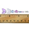 12Pcs 4 Style Moon & Star Transparent Spray Painted Glass Beads GLAA-FS0001-67-5