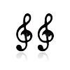 304 Stainless Steel Music Note Studs Earrings with 316 Stainless Steel Pins for Women MUSI-PW0001-23EB-1