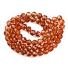 Baking Paint Transparent Glass Beads Strands X-DGLA-A035-T8mm-A04-3