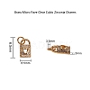 Brass Micro Pave Clear Cubic Zirconia Charms ZIRC-CJ0001-06-3