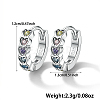 Rhodium Plated 925 Sterling Silver Heart-shaped Cubic Zirconia Hoop Earring for Women ES9944-5-1