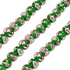 1 Strand Handmade Lampwork Inner Flower Rondelle Beads Strands LAMP-TA0002-72G-2