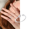 1Pc Letter Brass Rhinestone Open Cuff Rings for Women AJEW-LP0004-47J-S-1