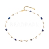 Natural Gemstone & Pearl Beaded Necklace NJEW-JN03894-3