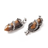 Natural Tiger Eye Pointed Pendants G-C051-01J-4