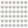   50Pcs Round 925 Sterling Silver Textured Beads STER-PH0001-66-1