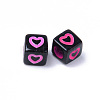 Opaque Black Acrylic European Beads MACR-S273-51D-02-3