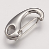 Tarnish Resistant 304 Stainless Steel Push Gate Snap Keychain Clasp Findings STAS-F083-02P-1