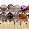 Faceted Natural Banded Agate Beads Strands G-F447-12mm-O07-5