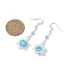 Glass Seed Beaded Dangle Earrings EJEW-MZ00171-01-3