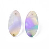 Cellulose Acetate(Resin) Oval Stud Earrings with 316 Stainless Steel Pins for Women EJEW-N050-01-2