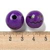 Printed Wood European Beads WOOD-G022-08A-07-3