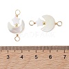 Natural Freshwater Shell Moon with Star Links Connector Charms PALLOY-JF05182-5