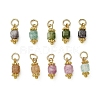 Natural Multicolor Tourmaline Pendants PALLOY-JF05319-1