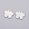 201 Stainless Steel Flower Stamping Blank Tag Links connectors X-STAS-H041-1-2