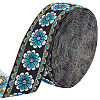 Polyester Ethnic Style Flower Embroidery Lace Ribbon OCOR-WH0067-48C-1