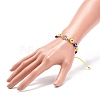 Evil Eye Resin Bead & Hamsa Hand Alloy Rhinestone Braided Beaded Bracelets for Girl Women BJEW-JB08740-02-7