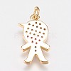 Brass Micro Pave Cubic Zirconia Pendants KK-I614-061-3