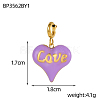 Heart with Word Love Charms 304 Stainless Steel Enamel Pendants STAS-OY004-10G-3