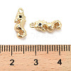 Brass Micro Pave Black Cubic Zirconia Charms KK-C054-25G-3